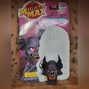 1992 Bluebird Mighty Max Defeats Vamp Biter Horror Head *Complete with Card